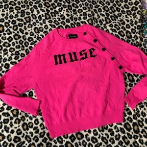 Zadig & Voltaire Hot Pink “Muse” Cashmere Sweater